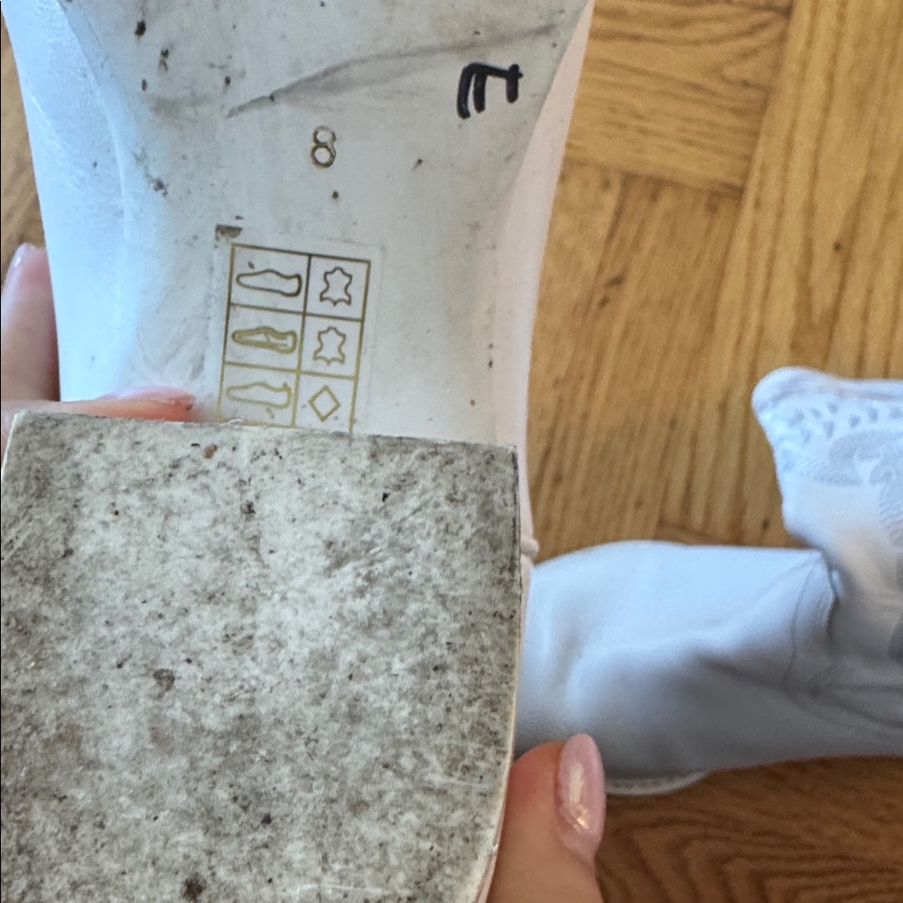 Jeffrey Campbell Dagget Cowboy Boots white western pull on 8 leather - Picture 8 of 8